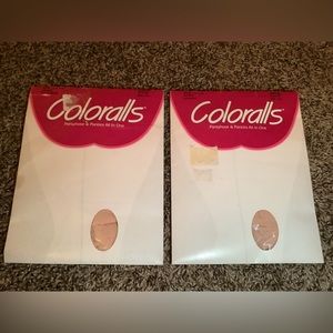 Lot of 2 - Coloralls pantyhose & panties all in one, color peach, size: AB
